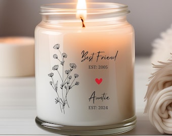Personalized Best Friend to Auntie Pregnancy Announcement Candle, Custom New Aunt Candle, Promoted To Aunt Christmas Birthday Gift, Ca10082