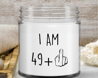 50th Birthday Candle, 49 Plus One, Funny Middle Finger,Fifty Gift For Him Her, Fifty Birthday Gift, Rude Adult Sarcastic Humor