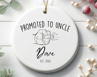 Personalized New Uncle Fist Bump Ornament, Custom Uncle Pregnancy Announcement Ornament, New Uncle Fist bump Christmas Gift, Ca10078