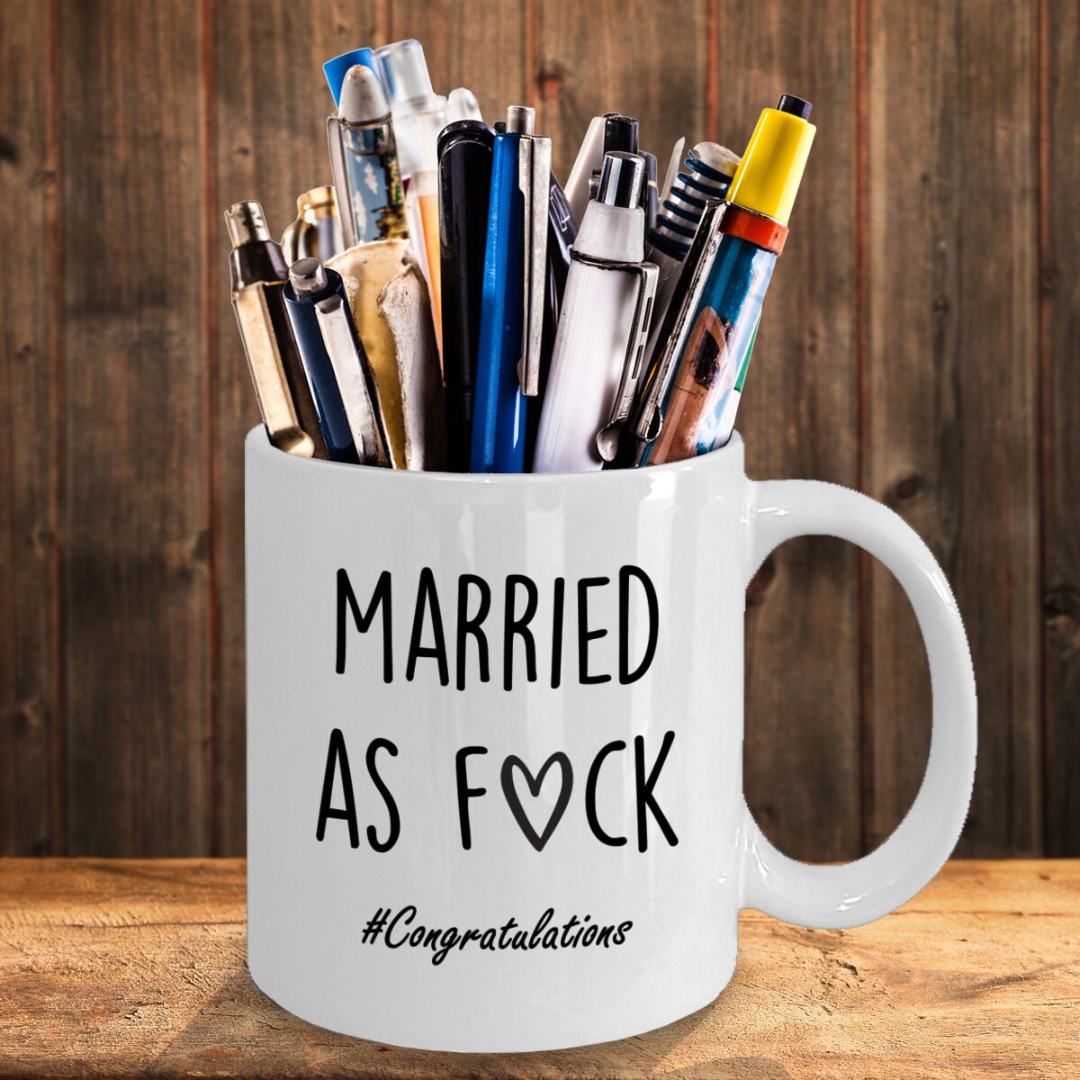 Wedding Gift for Couple Married as Fck Congratulations Funny Etsy