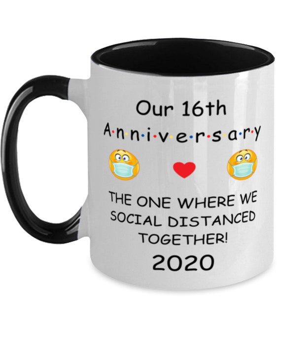 16th Anniversary Two Tone Coffee Mug Wedding Gift From Him Her Etsy