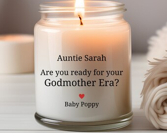Custom Godmother Era Proposal Candle, Personalized Baby Name Candle, 9oz Soy Godparent Gift, Will You Be My Godparent Candle