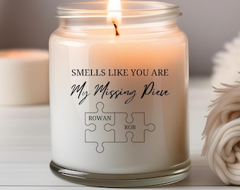 Custom Girlfriend Missing Piece Candle, Personalized Wife Candle, Missing Piece Anniversary gift, Valentines Day Girlfriend Candle, Ca10095