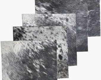 Hair On Hide Leather Sheets, 12"x12" Cowhide, DIY Craft Supplies