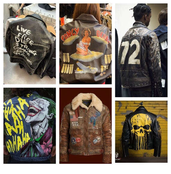 Custom Leather Jacket: Hand-Painted Art, Personalized Fit