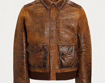 Men's Vintage Premium Full Grain Cow Leather Jacket