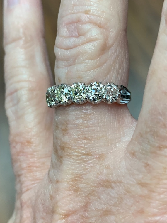 Antique diamond and Platinum ring - image 3