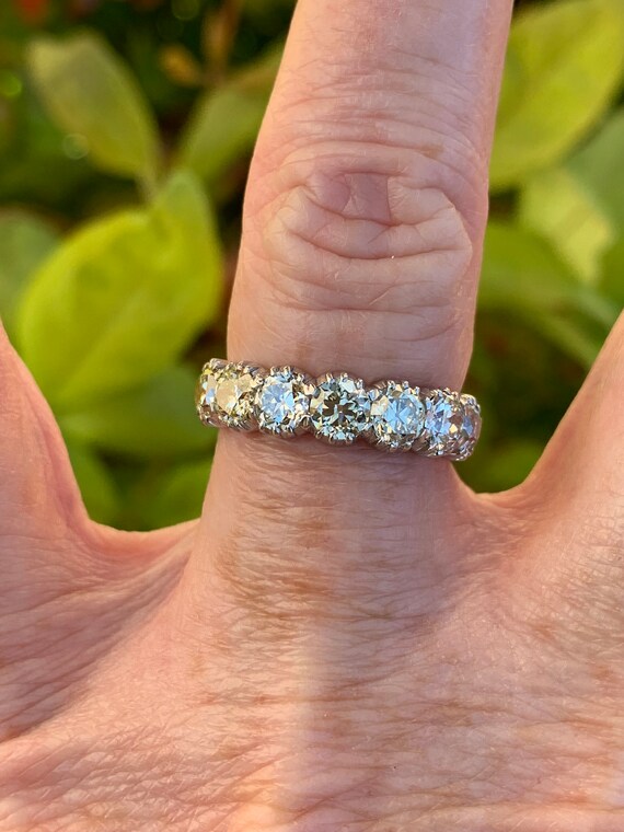 Antique diamond and Platinum ring - image 2