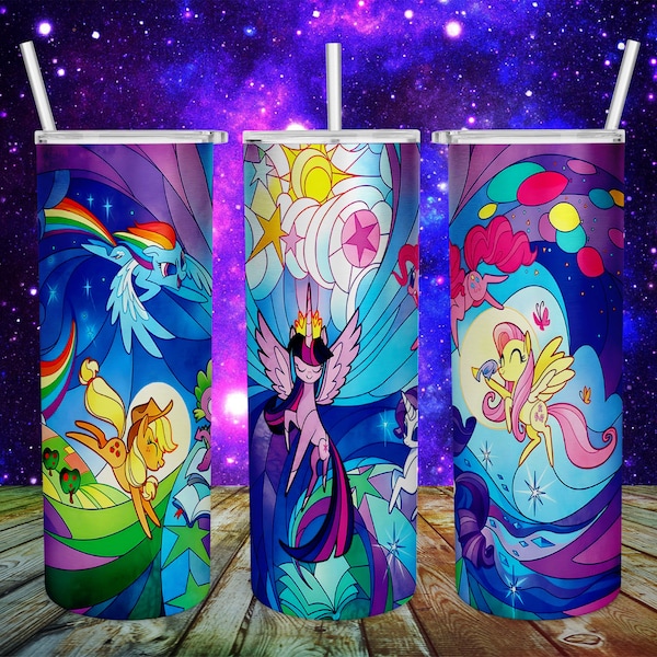 My Little Pony Stained Glass 20oz Tumbler Design