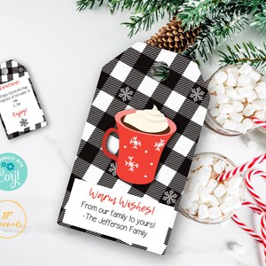 Hot Cocoa Printable Gift Tags Christmas Hot Chocolate Gift - Etsy