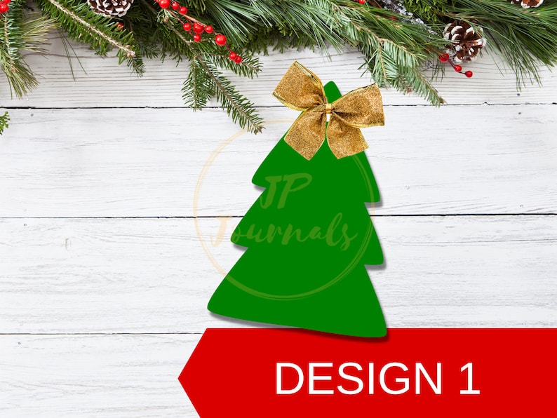 Christmas Pine Tree Tags Template, Christmas Gift Tag SVG, Pine Tree SVG