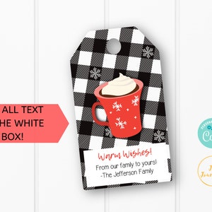 Hot Cocoa Printable Gift Tags Christmas Hot Chocolate Gift | Etsy