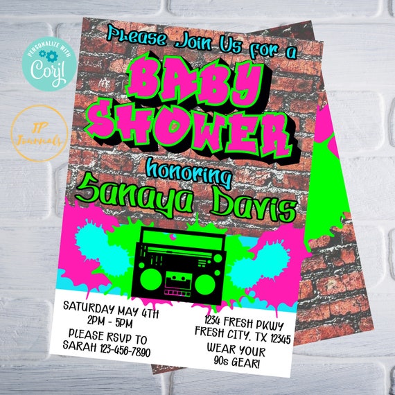hip hop baby shower invitations