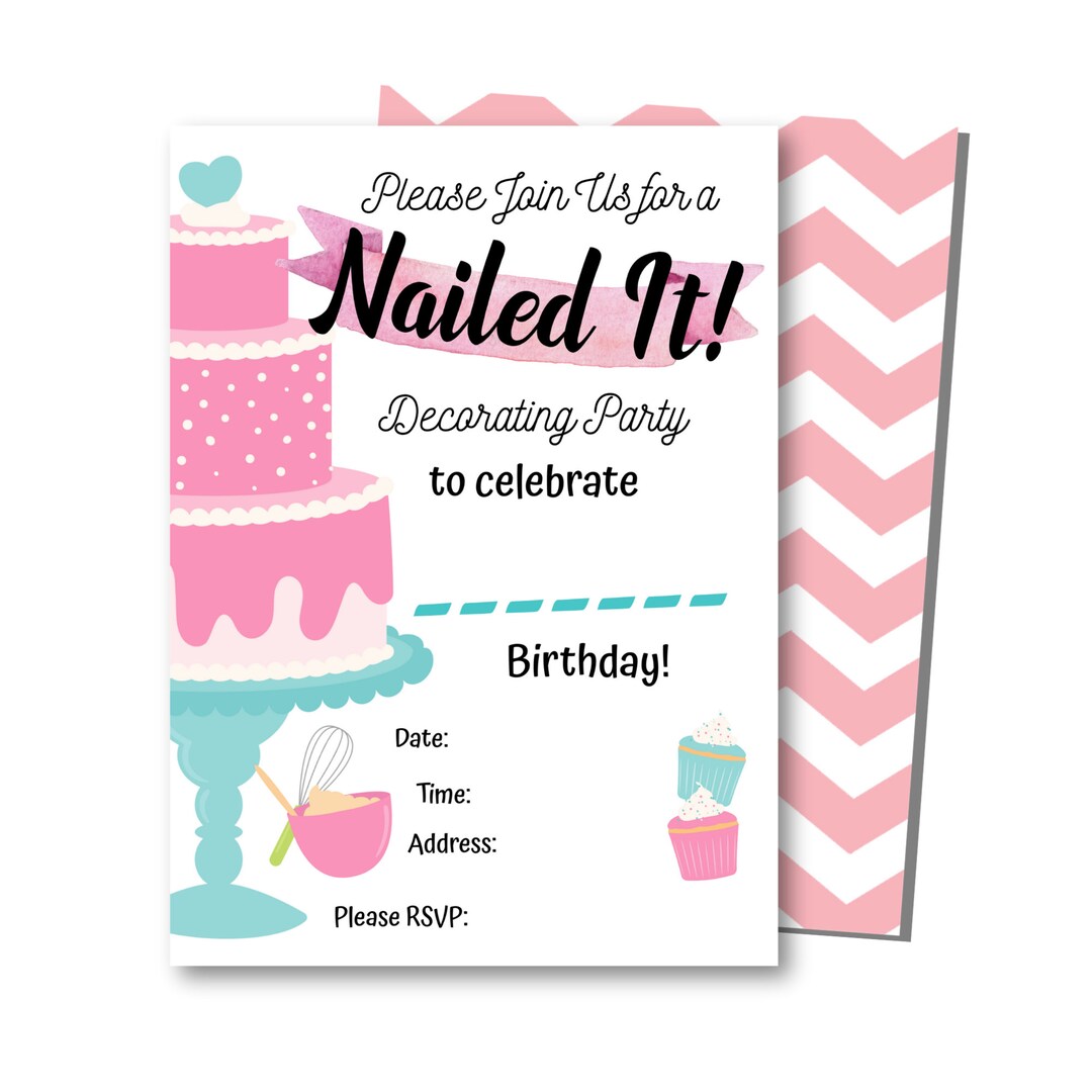 Nailed It Birthday Party Invitations PRINTED 15 Invites 15 - Etsy