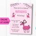 Pink Goat Birthday Party Invitation Template Edit Online Print at Home Cute Pink Goats Printable ...