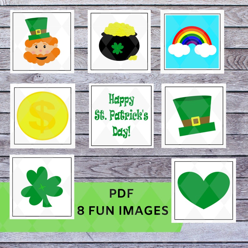 Printable St Patrick/'s Day Matching Game Activity for Kids Homeschool school class activity for Pre-K PDF Instant Download Elementary