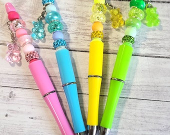Cute Gummy Bear Beaded Pens, Beaded Pen Gift for Girls Women, Kawaii Pens