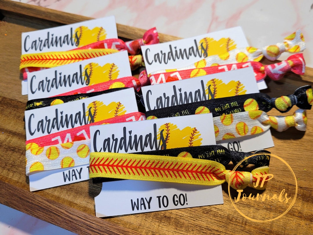 Softball Party Favors, Softball Team Gift, Softball Hair Tie Cards Etsy
