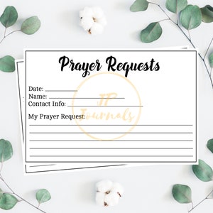 Printable Prayer Request Cards Instant Digital Download File Bible Study Small Group Supplies PDF Large image 1