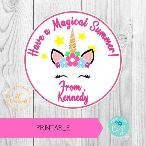 Unicorn Have A Magical Summer Custom End Of School Year Printable Gift s Personalized Diy Print At Home Cute Easy Party Favor Label By Jp Journals Catch My Party Unicorn Have A Magical Summer Custom End Of School Year Printable Gift s Personalized Diy Print At Home Cute Easy Party Favor Label By Jp Journals Catch My Party