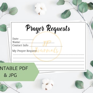Printable Prayer Request Cards Instant Digital Download File Bible Study Small Group Supplies PDF Large image 2