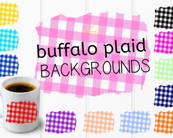 Buffalo Plaid Sublimation Backgrounds Clip Art Bundle - Instant Download PNG Files