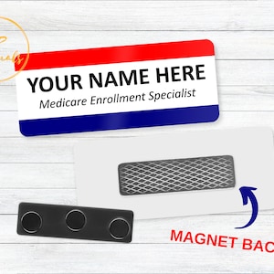 Medicare Insurance Agent Name Badge, Medicare Promotion Marketing Badge for Insurance Agents, Brokers, Annual Enrollment Period AEP Tools