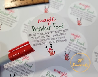 Magic Reindeer Food Label Stickers, Magic Reindeer Food DIY Kit Sticker Labels, Magic Reindeer Food Poem
