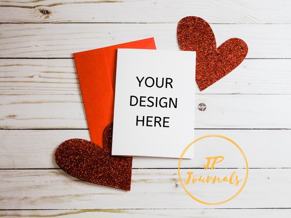 Valentines Day Card Mockup JPG, Valentine's Day Greeting Card Mockup Digital Download File Il_570xn