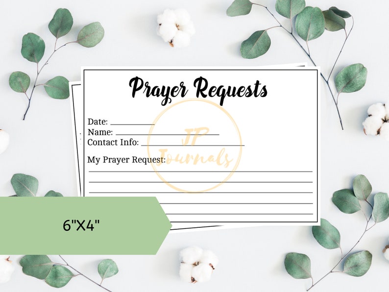 Printable Prayer Request Cards Instant Digital Download File Bible Study Small Group Supplies PDF Large image 3