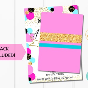 Printable Girl Birthday Party Invitation Template Edit - Etsy
