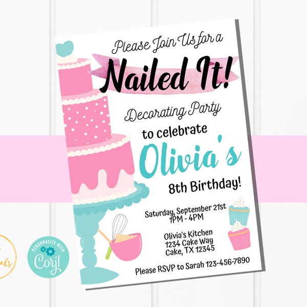 Baking Birthday Invitation - Etsy