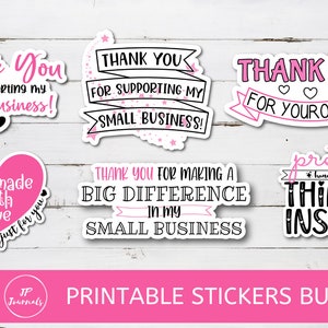 Small Business Thank You Printable Stickers, Thank You for Your Order Sticker Download