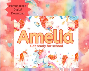 Personalized Unicorn Tracing Book, Name, Letters, Numbers (Digital Download)