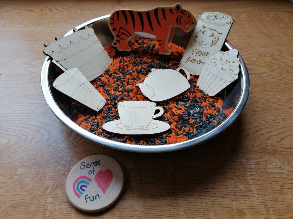Tiger who came to tea sensory kit sensory rice tiger tuff | Etsy