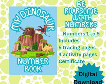 Dinosaur Number Workbook, Numbers 1-5 (Digital Download)