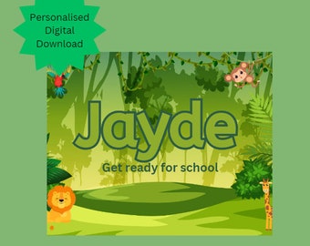 Personalized Jungle Theme Tracing Book, Name, Letters, Numbers (Digital Download)