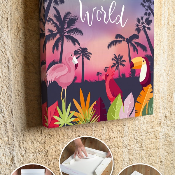 Tableau photo | illustration style tropical, panneau mural décoratif