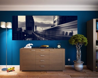 Panoramic wallpaper, city photo by night | Interior decoration