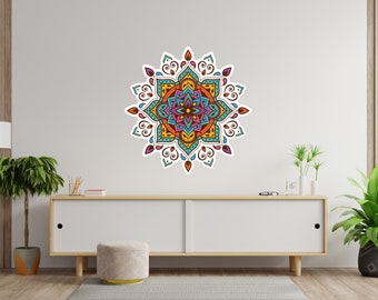 Textile adhésif mural Mandala | Décoration de mur de Mandala | Déco d'intérieur