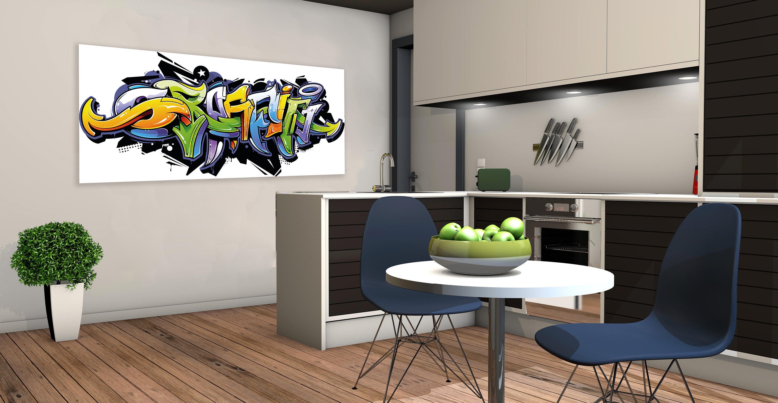 Décoration Murale Décor Graffiti, Panneau Mural Décoratif Style Street Art