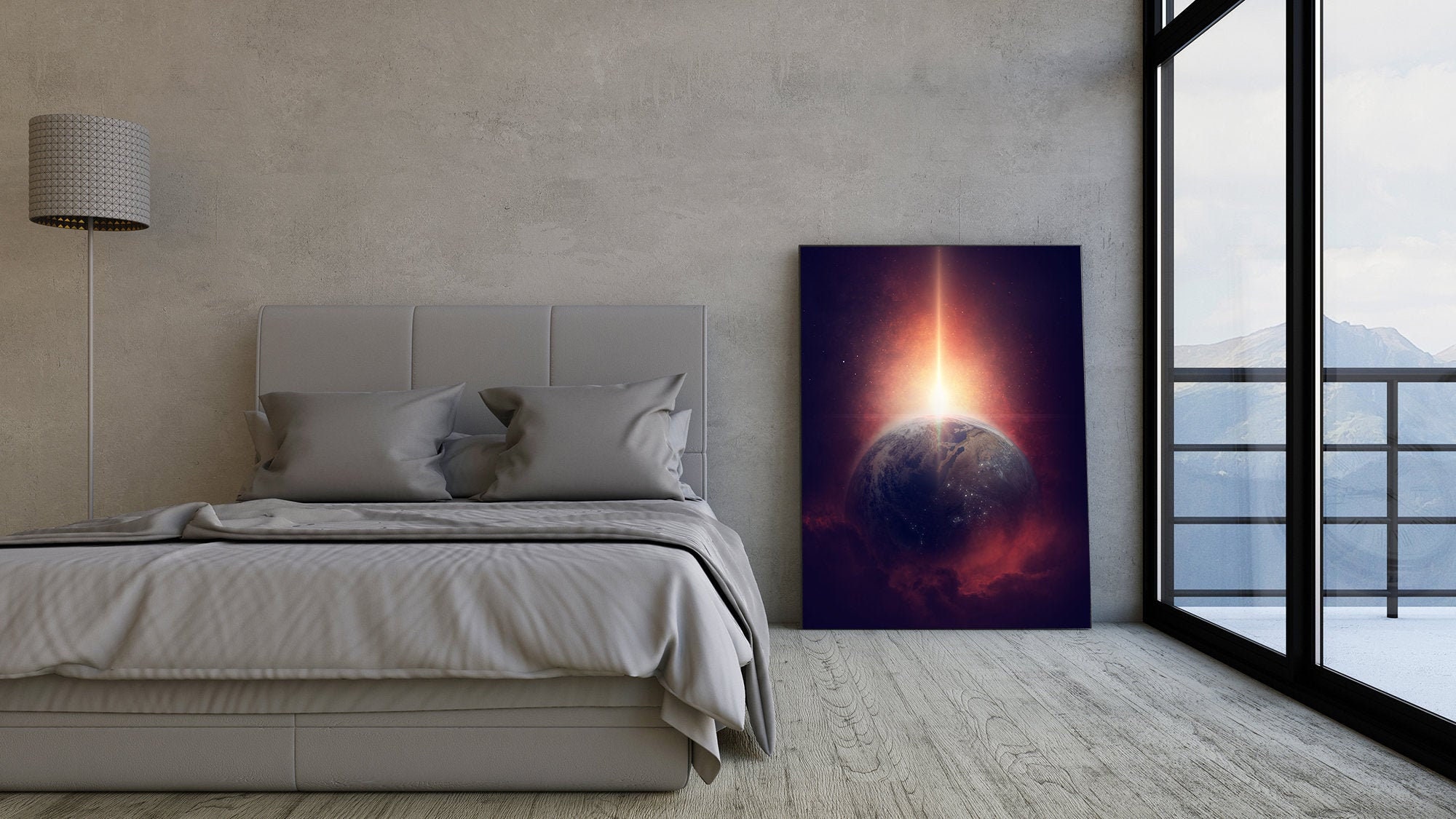 Décoration Mur Chambre, Bureau, Salon Style Fantasy Univers Fantastique Planète Vue Dans L'univers