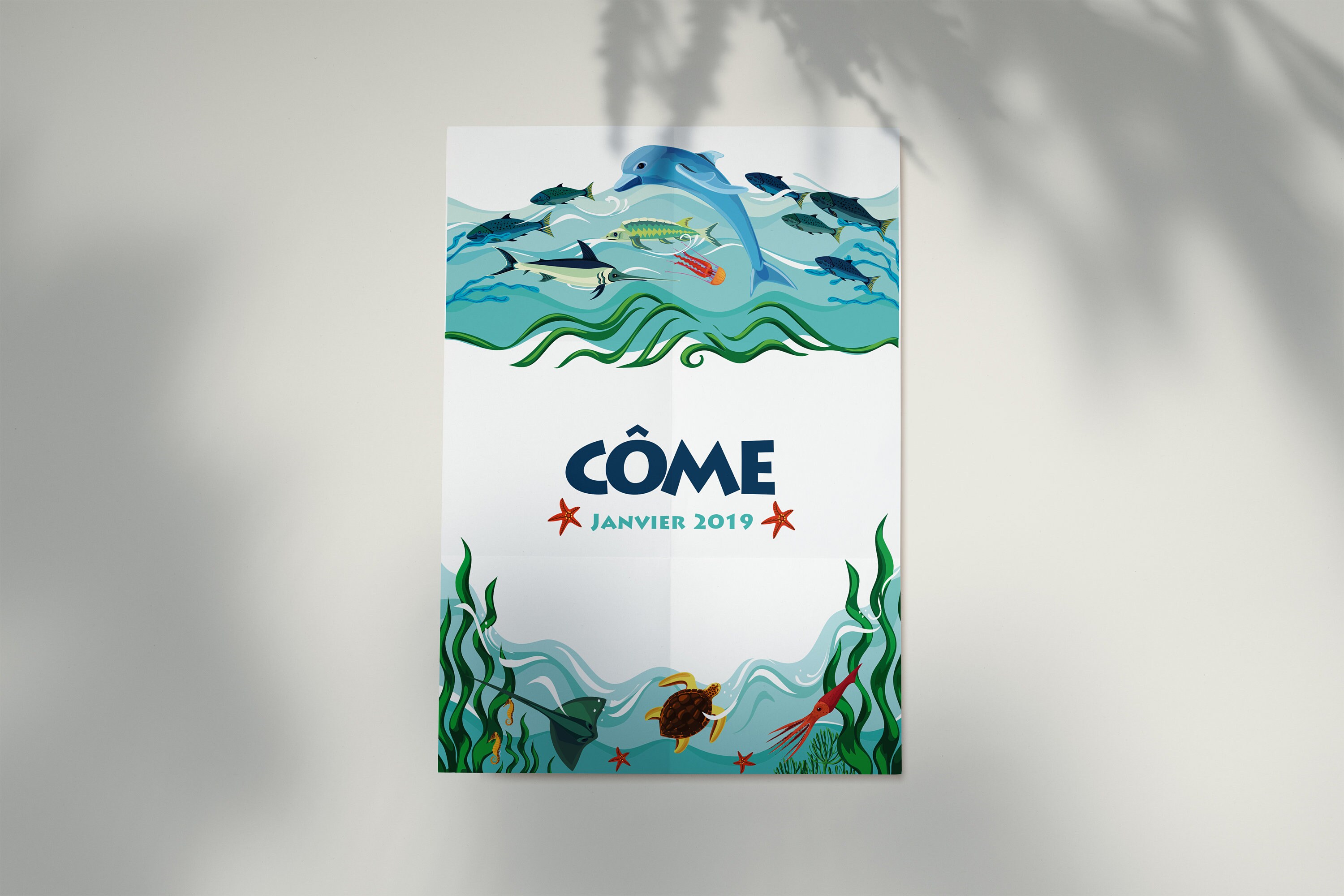 Affiche Poster Océan Pour Enfant | Paysage Marin à Personnaliser Décoration Murale Style Océan