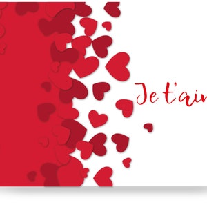 Carte je t'aime de St Valentin | Carte de voeux | Carte pour offrir