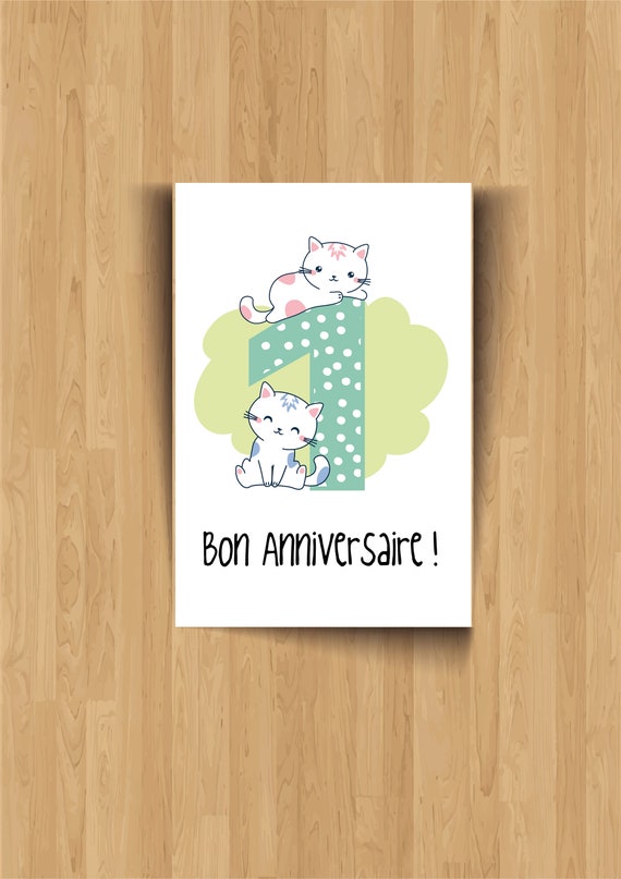 Carte Anniversaire 1 A 5 Ans A Imprimer Soi Meme Etsy