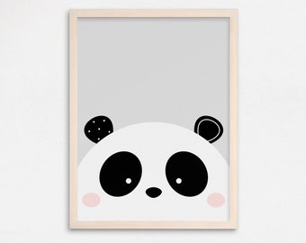 Panda Print, Nursery Wall Art, Baby Nursery Animal Print, Kids Wall Art, Animal Kids Print, Panda Wall Art, Panda Nursery Art, Kids Poster