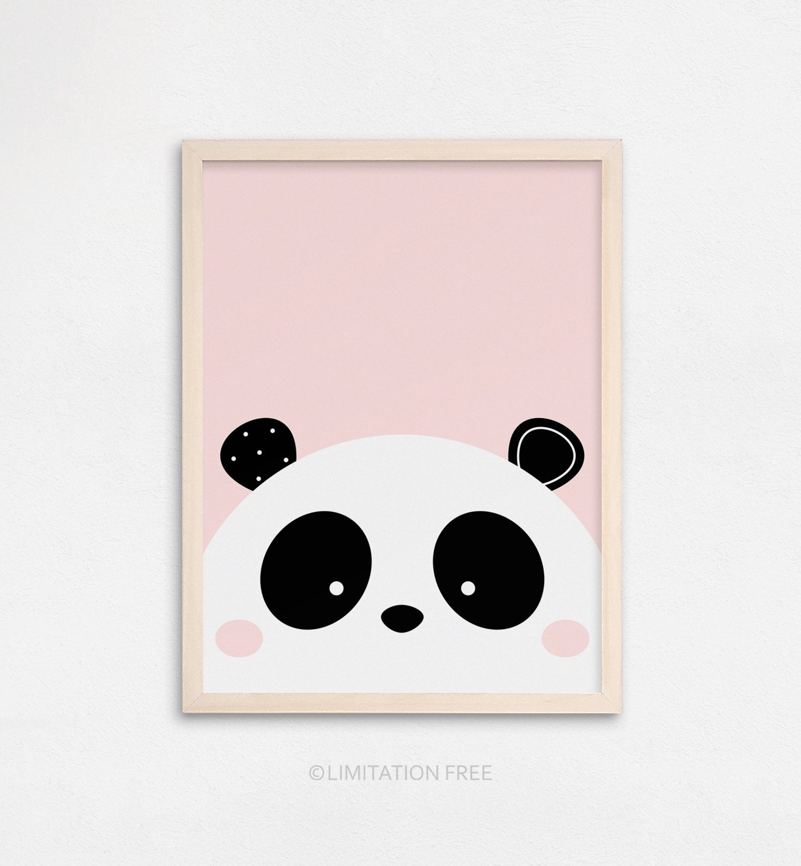 Cute Panda Nursery Print, Baby Room Art, Panda Wall Art, Nursery Animal ...