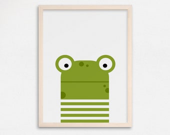 Frog Print, Animal Nursery Print, Frog Nursery Decor, Animal Kids Art, Nursery Wall Art, Animal Illustration, Nursery Art,  Kids Room Decor