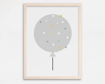 Balloon Print, Boy Nursery Print, Kids Wall Art, Kids Room Art, Minimalist Nursery Art, Baby Wall Art, Modern Nursery Decor, Kids Print