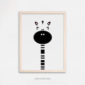 Nursery Print, Kids Wall Art, Animal Print, Kids Print, Black White Nursery Art, Monochrome Nursery, Modern Kids Decor, Kids Illustration